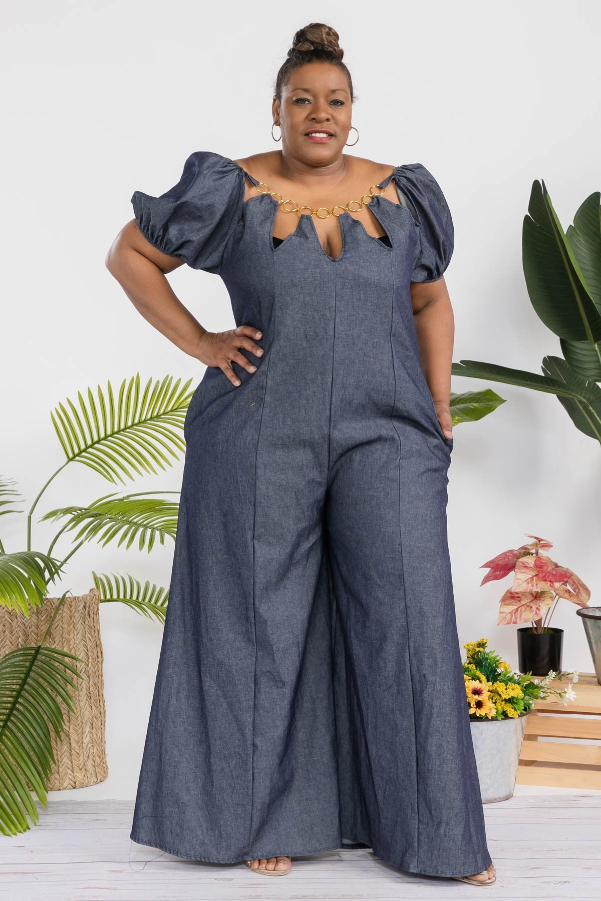 Karen T 9466 Denim Jumpsuit