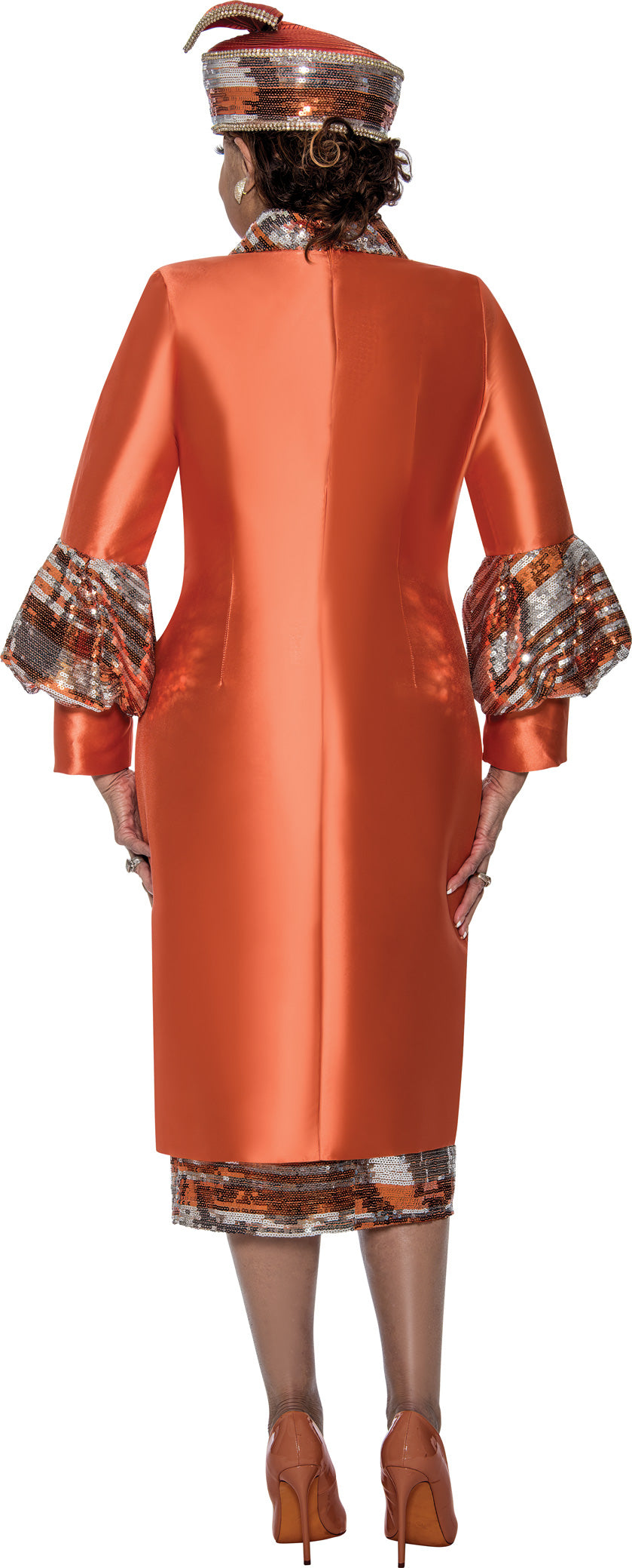 Dorinda Clark Cole 309052W Plus Size 2pc Twill Sequin Skirt Suit