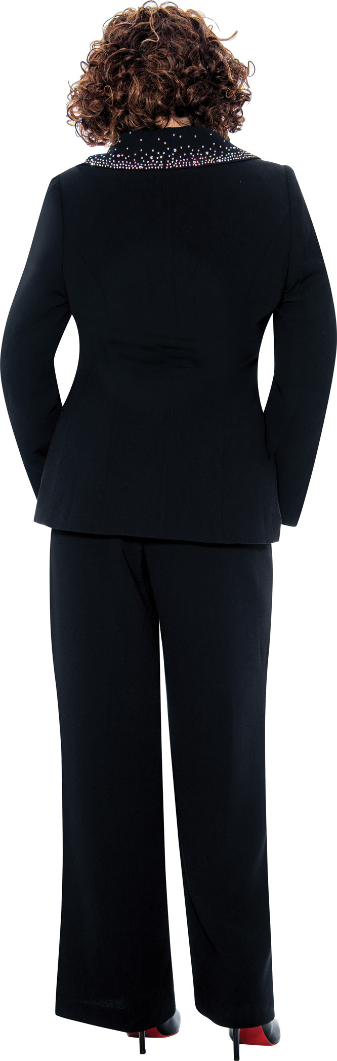 Dorinda Clark Cole 309093W Plus Size 3pc Embellished Crepe Pant Suit