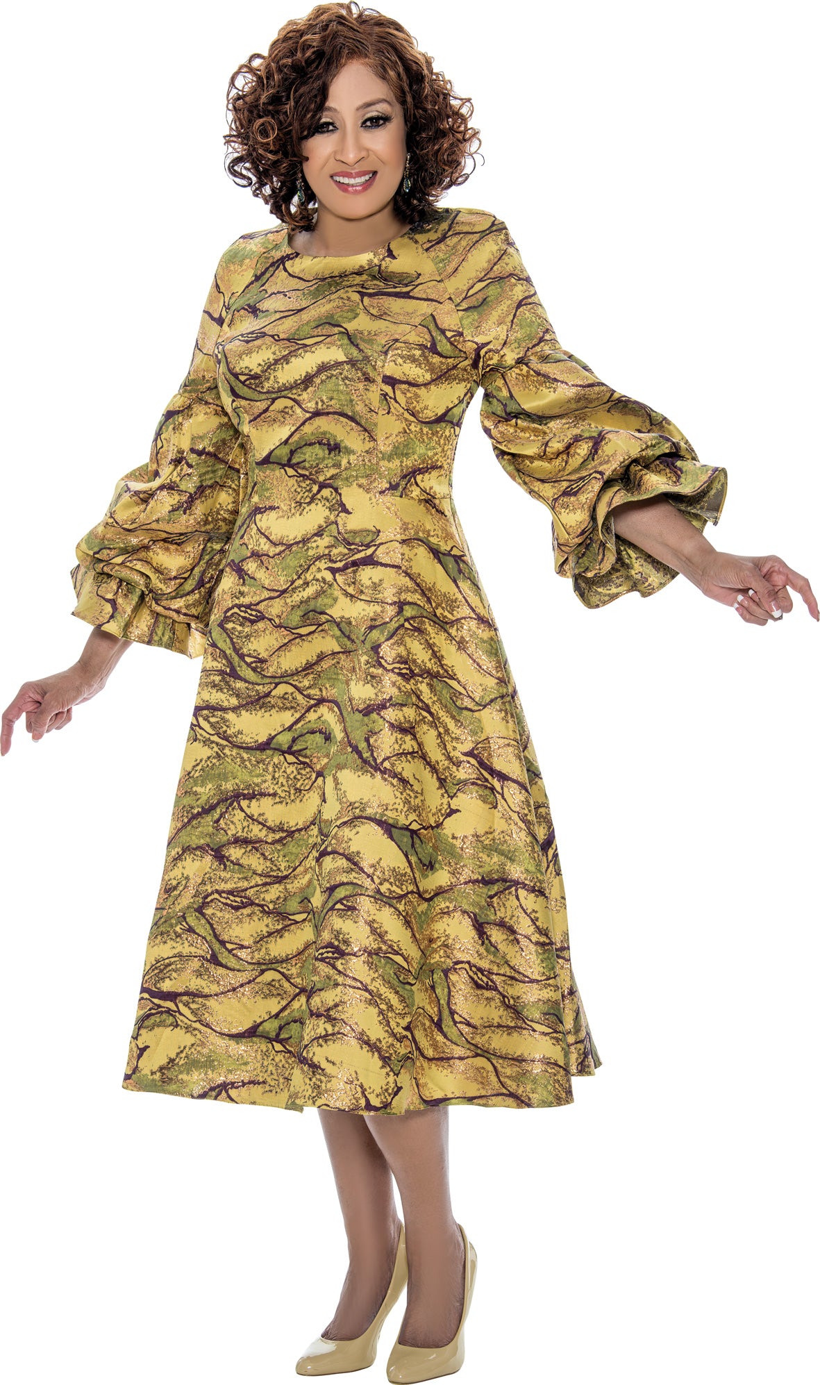 Dorinda Clark Cole 309121W Plus Size Jacquard Dress