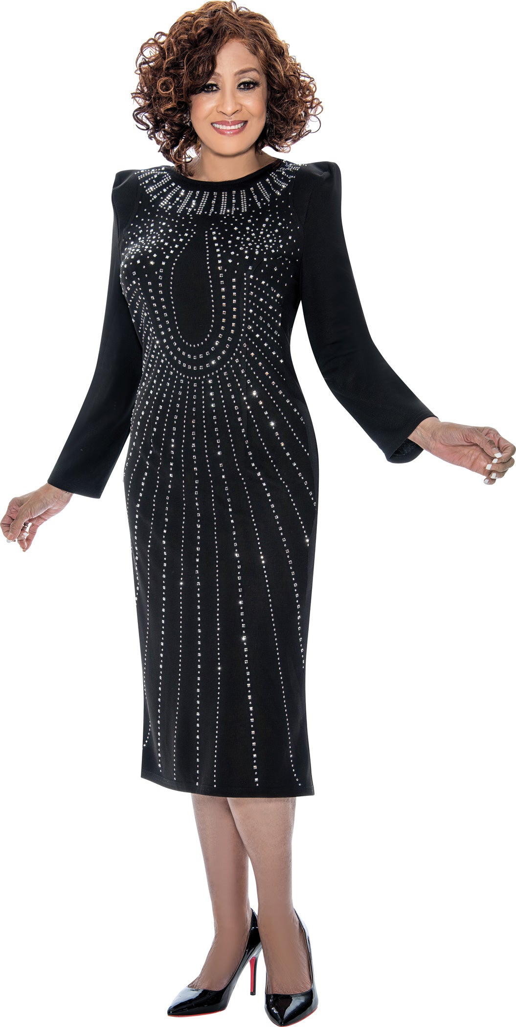 Dorinda Clark Cole 309151 Pearl Pattern Knit Dress