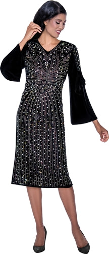 Dorinda Clark Cole 309251W Plus Size Pearl & Crystal Dress