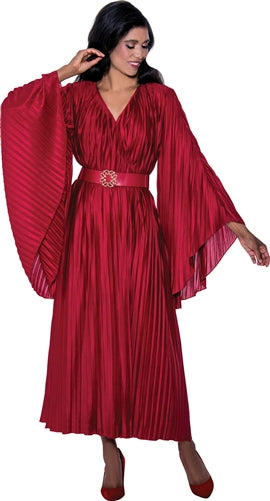 Dorinda Clark Cole 309281 Pleated Dress with Belt