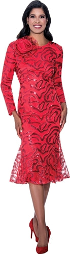 Dorinda Clark Cole 309341W Plus Size  Rosette Sequin Dress