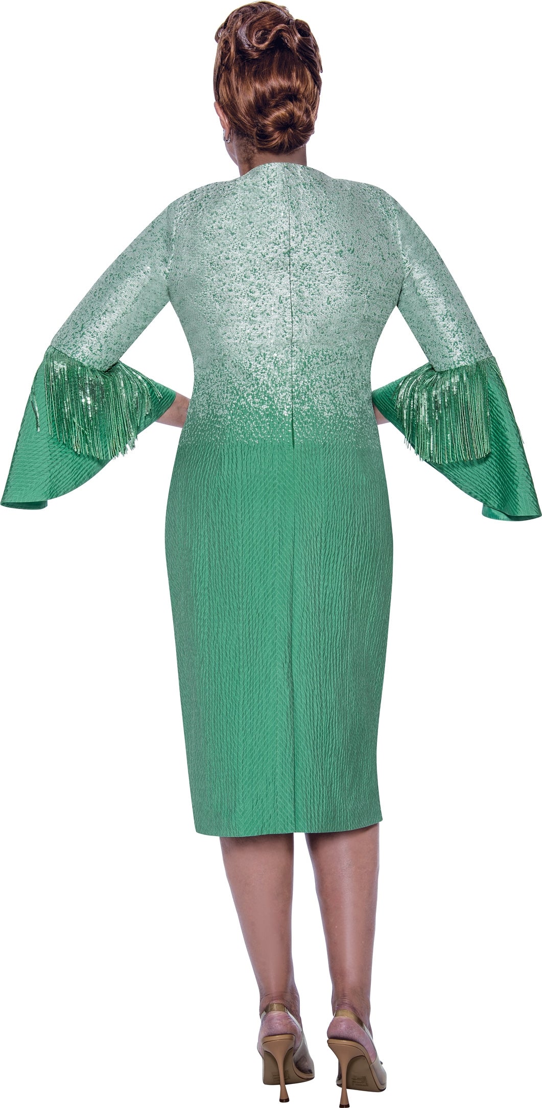 Dorinda Clark Cole 5381W Ombre Jacquard PlusSize Dress