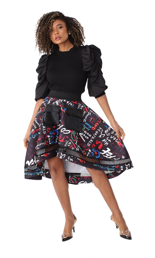 For Her 82001 Print Skirt