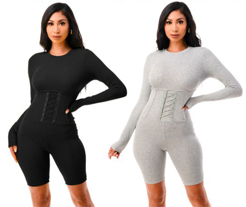 Highlight JS186RX Corset Knit PlusSize Romper