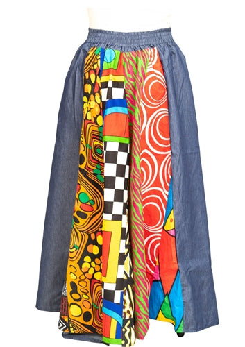 Kara Chic 7002M Mixed Print Skirt