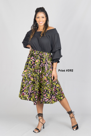 Kara Chic 7012MD Print Skirt