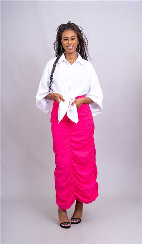 Kara Chic CHH24015 Long Skirt w/ Ruching