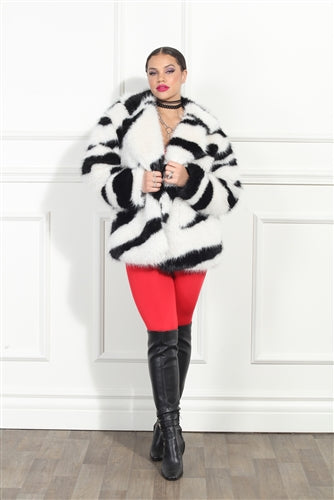 Luxe Moda LM342 Faux Fur Zebra Stripes