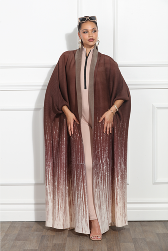 Luxe Moda LM380 Long Ombre Cardigan with Tie Belt