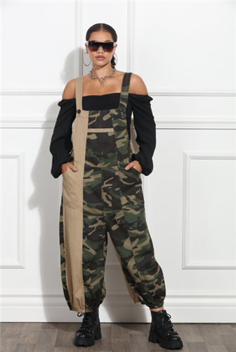 Luxe Moda LM392 Camo Overall Romper