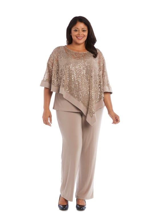 R&M Richards 8998W Poncho 2pc PlusSize Pant Set