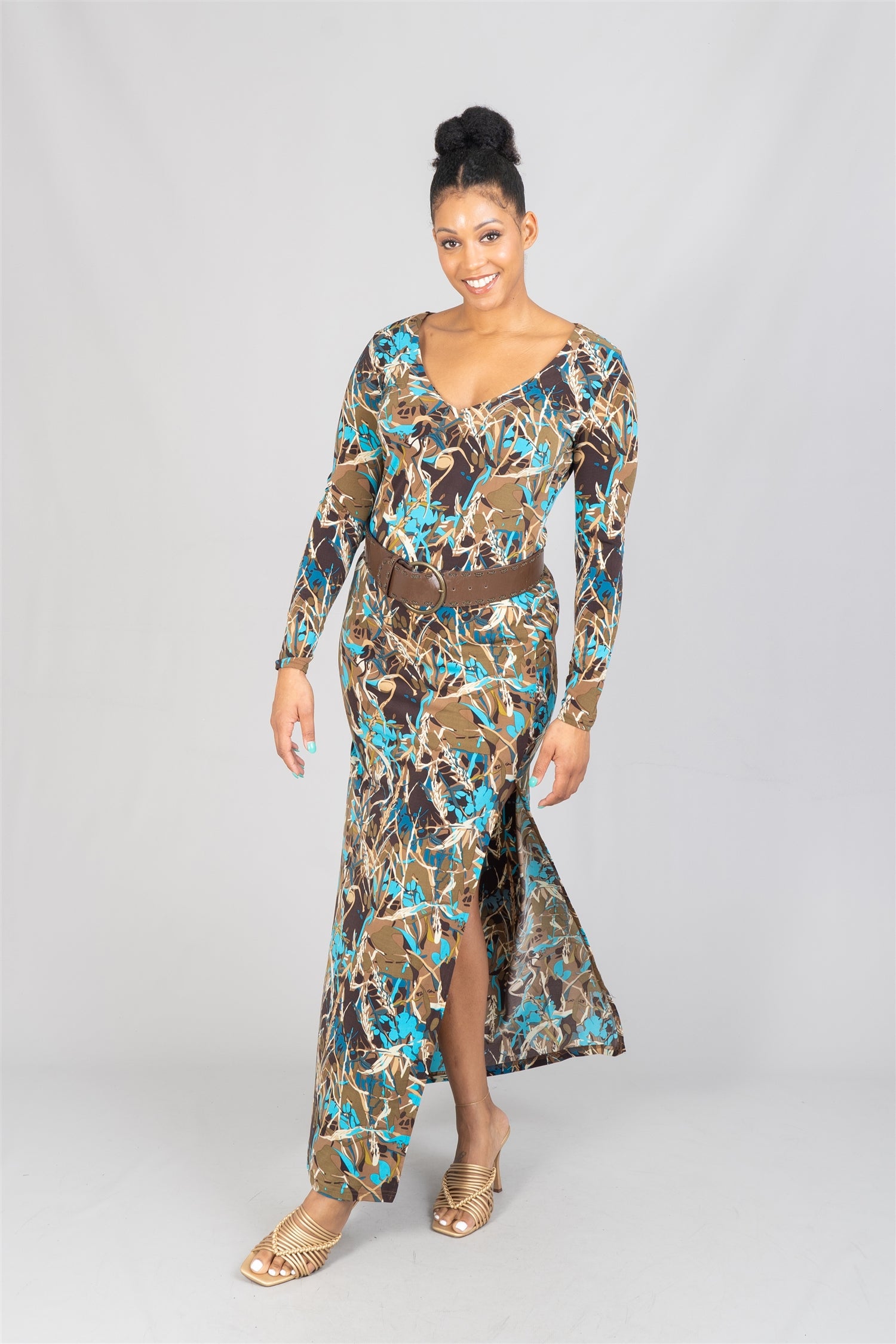 BCBG BC32287LD Print Knit Maxi Dress