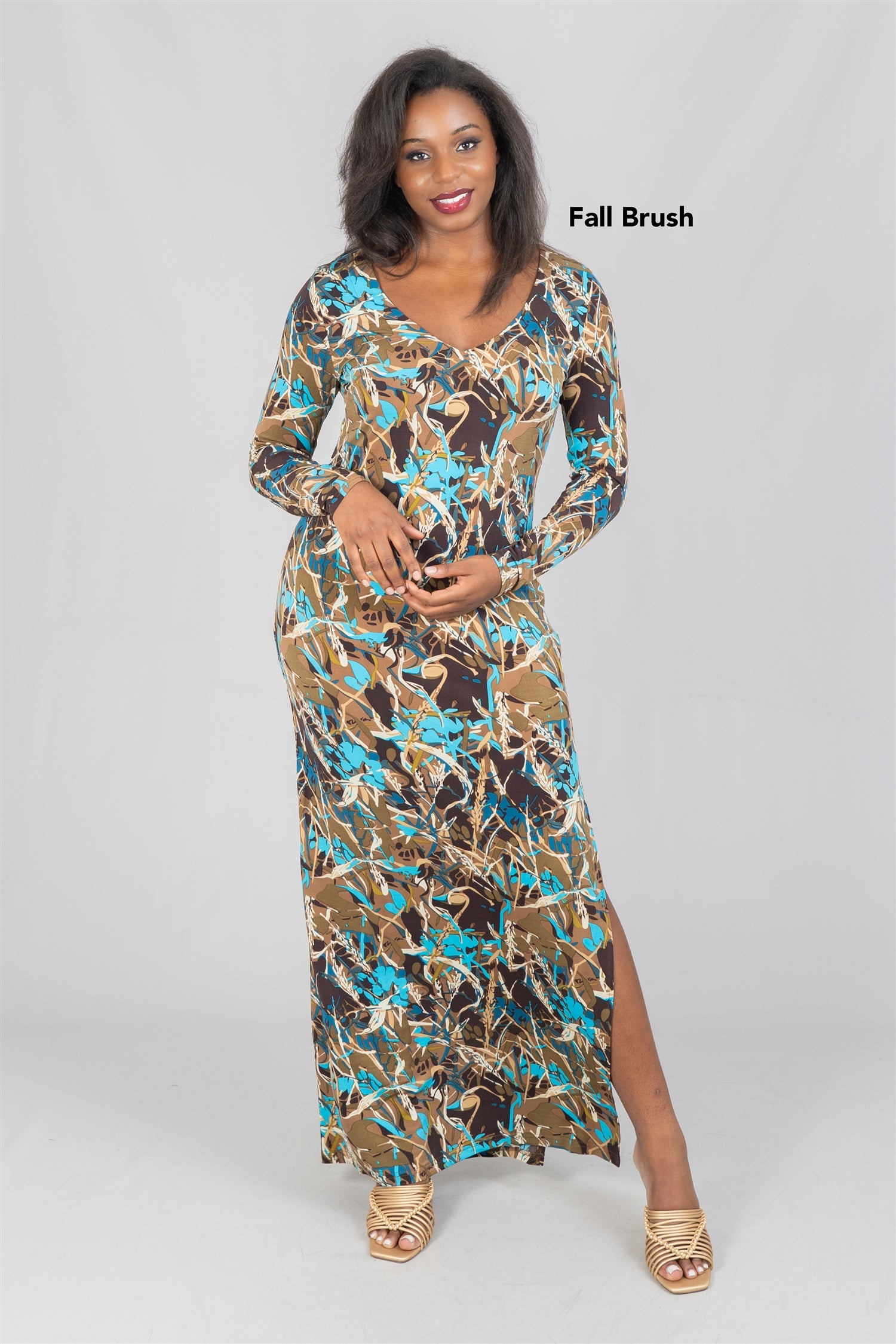 BCBG BC32287LD Print Knit Maxi Dress