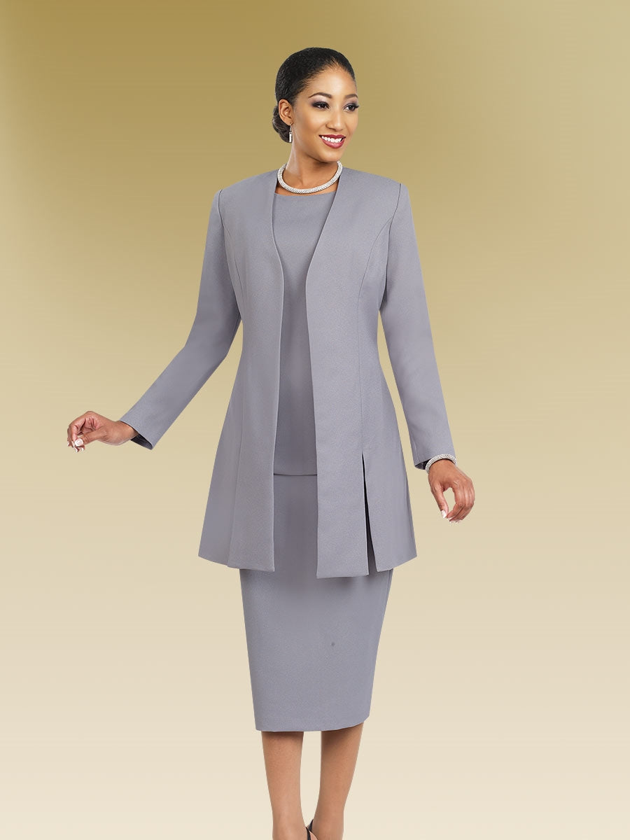 Ben Marc 2296 Long Open Jacket with Shell and Skirt - 3pc Suit