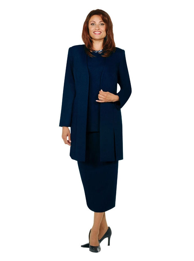 Ben Marc 2296 Long Open Jacket with Shell and Skirt - 3pc Suit