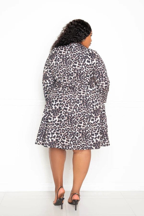 Buxom Curvy BD92061X2 Print Button-front PlusSize Dress