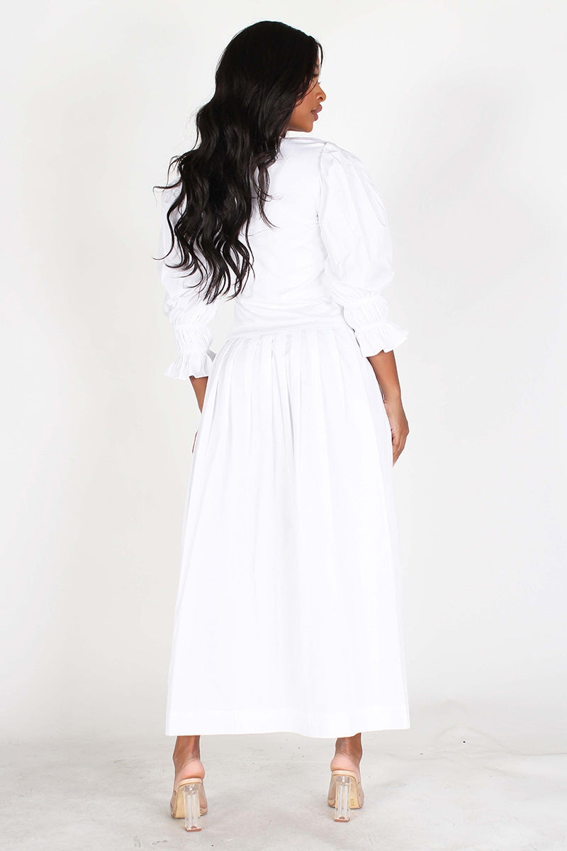 Callimoda EI1896 Dropwaist Knit and Woven Maxi Dress