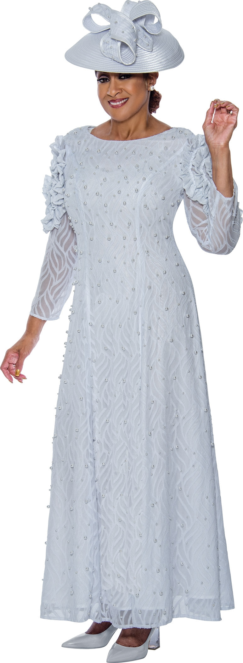 Dorinda Clark Cole 4941W Pearl PlusSize Maxi Dress