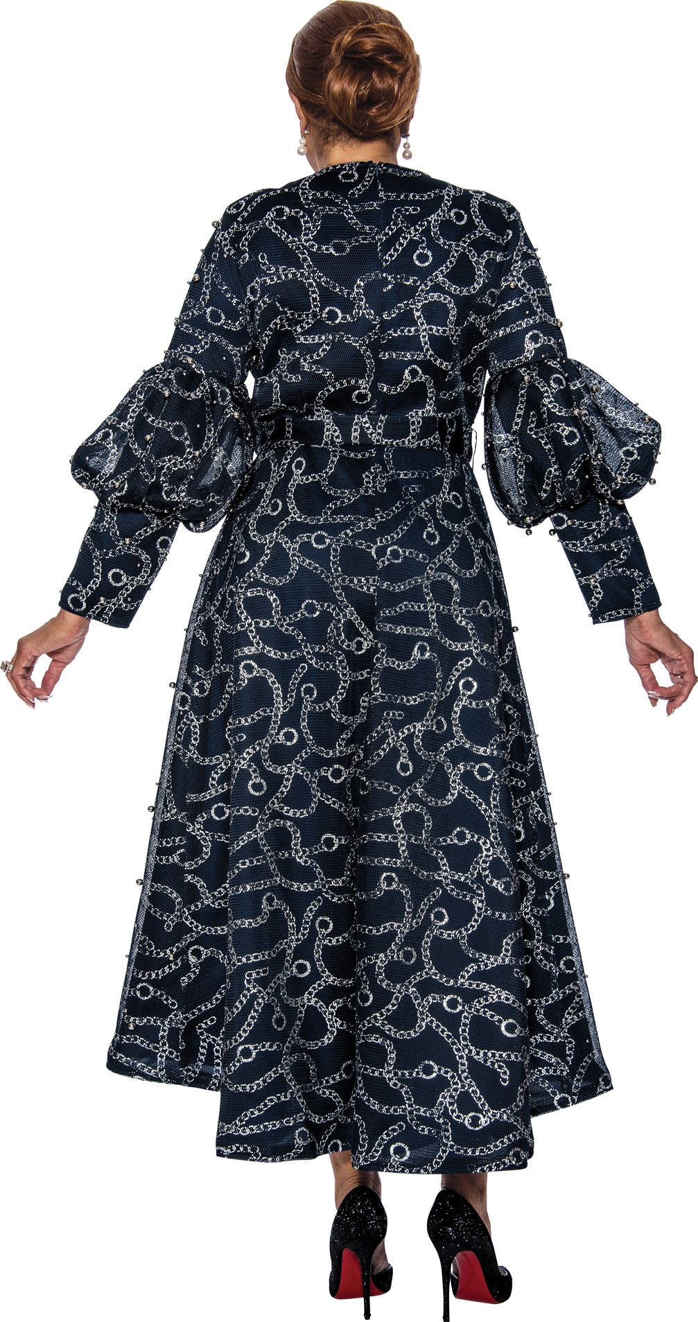 Dorinda Clark Cole 5231W Faux Wrap Print PlusSize Dress