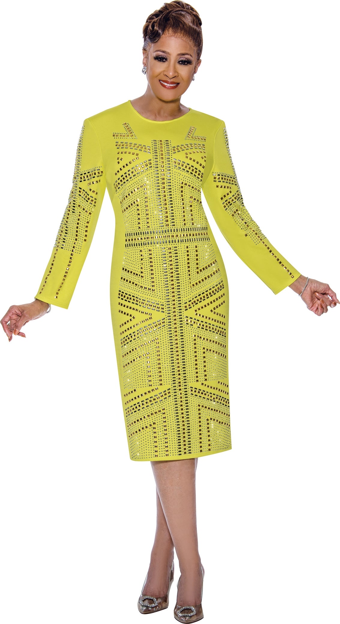 Dorinda Clark Cole 5431W  Knit Metallic Dress