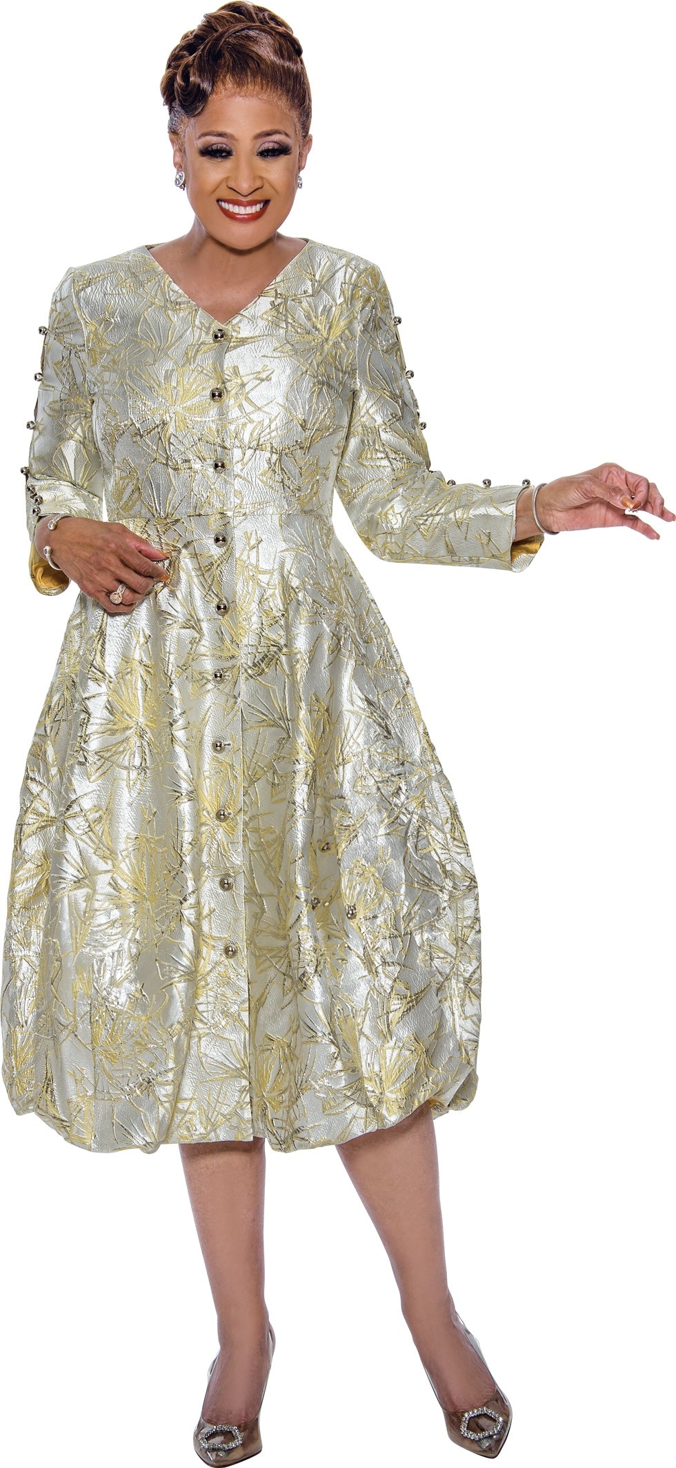 Dorinda Clark Cole 5441 Balloon Hem Dress