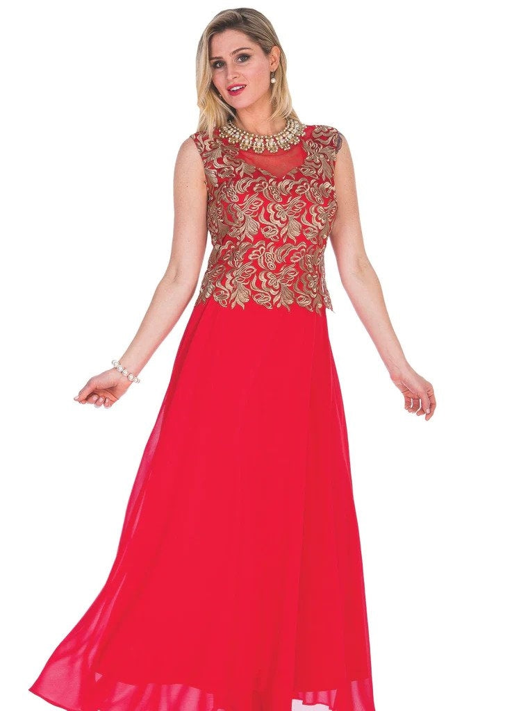 Elite 5259 Lace Bodice Dress