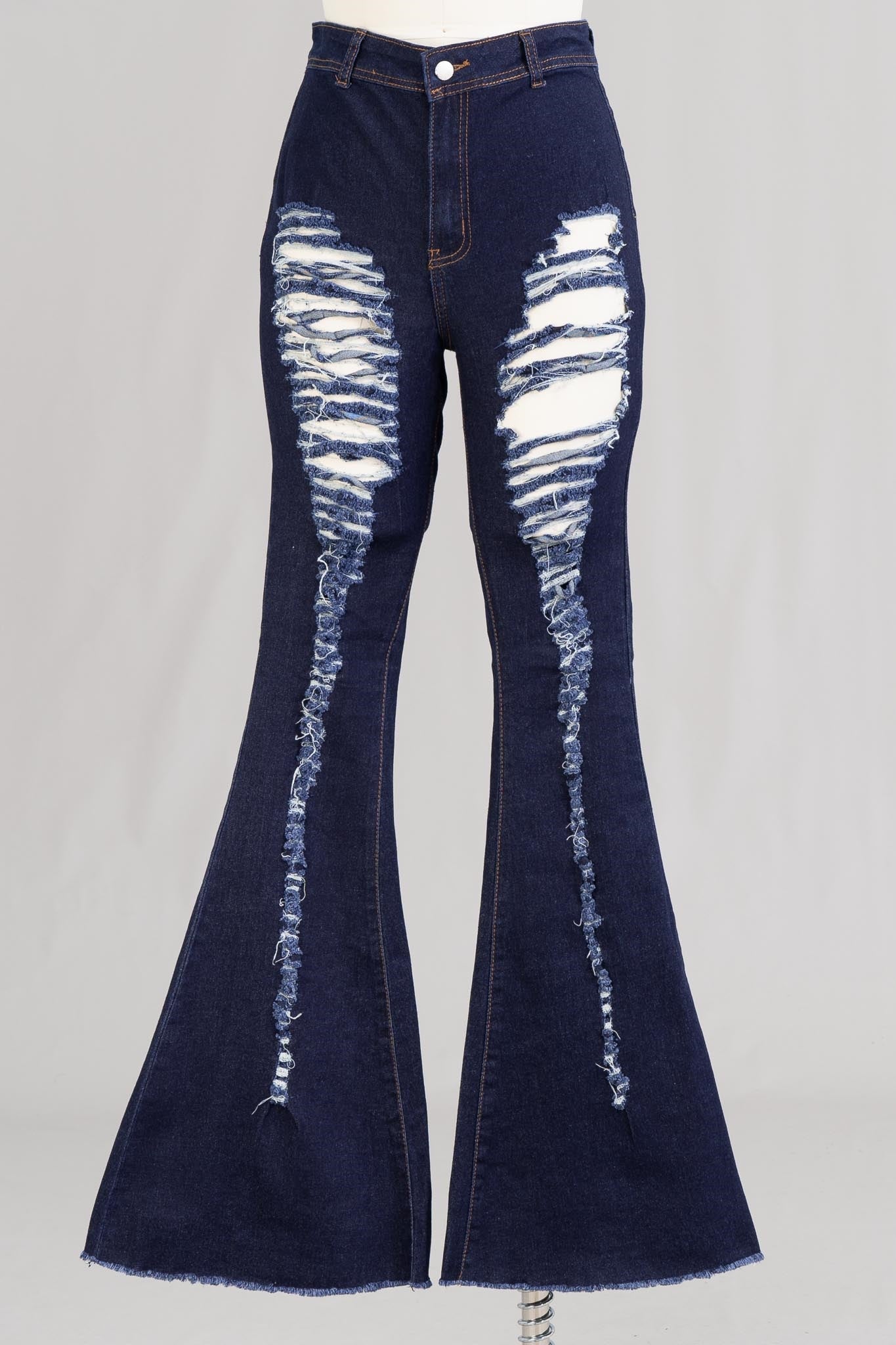 H&Y Fashion HY331 Stretch Denim Flare Pants