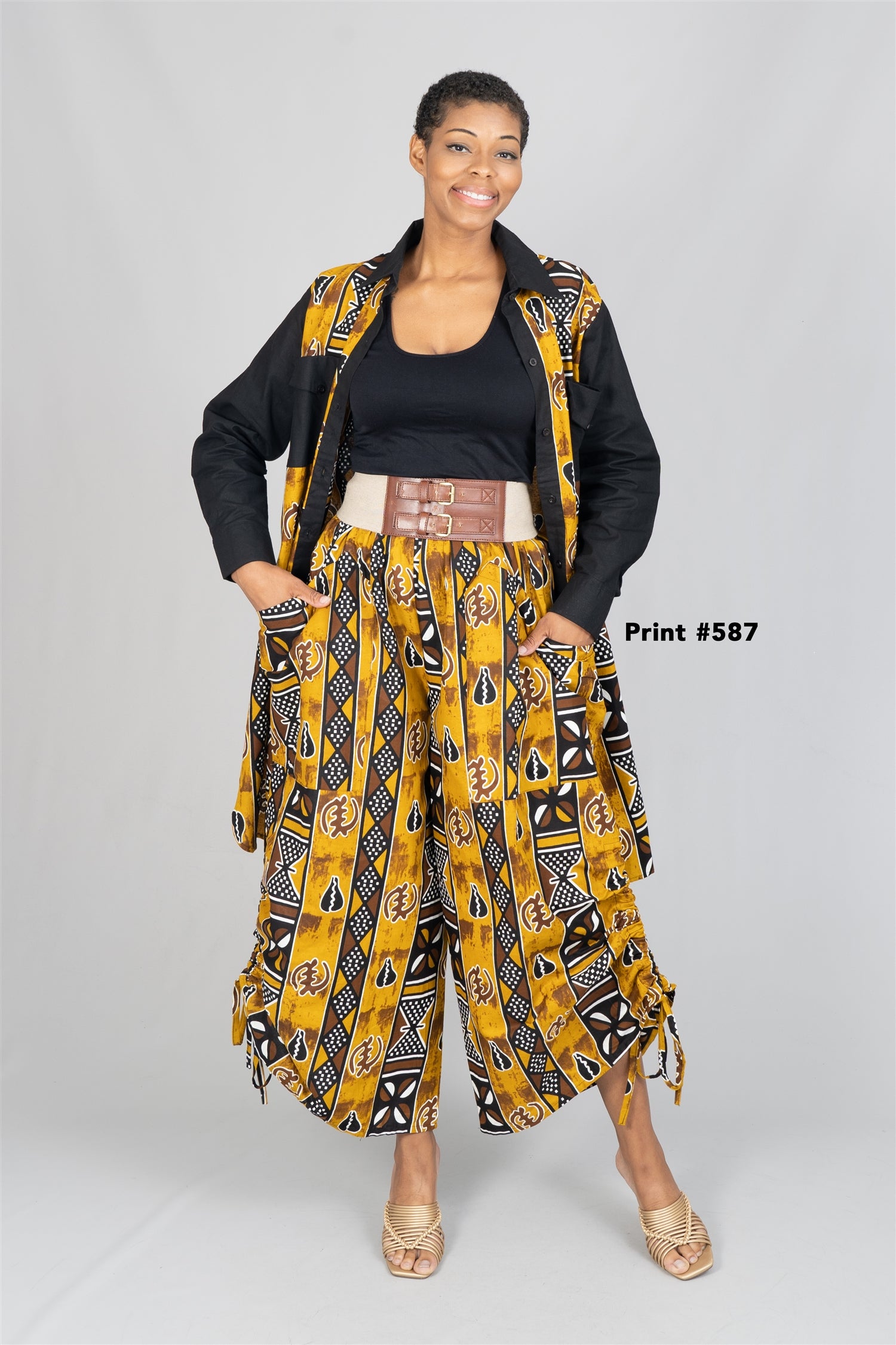 KaraChic 7697 Authentic African Print Pant