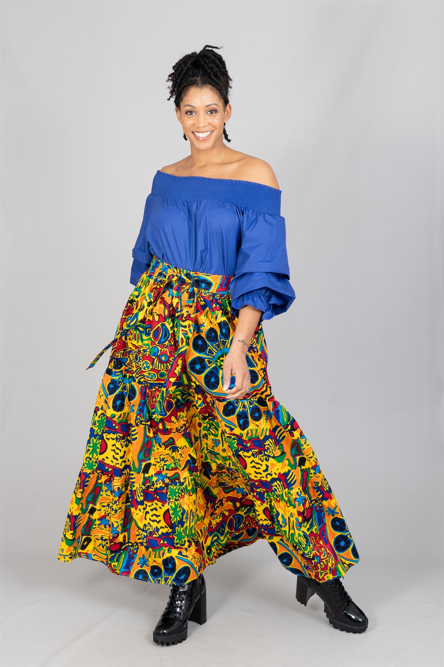 KaraChic 7778 Authentic African Print Maxi Skirt