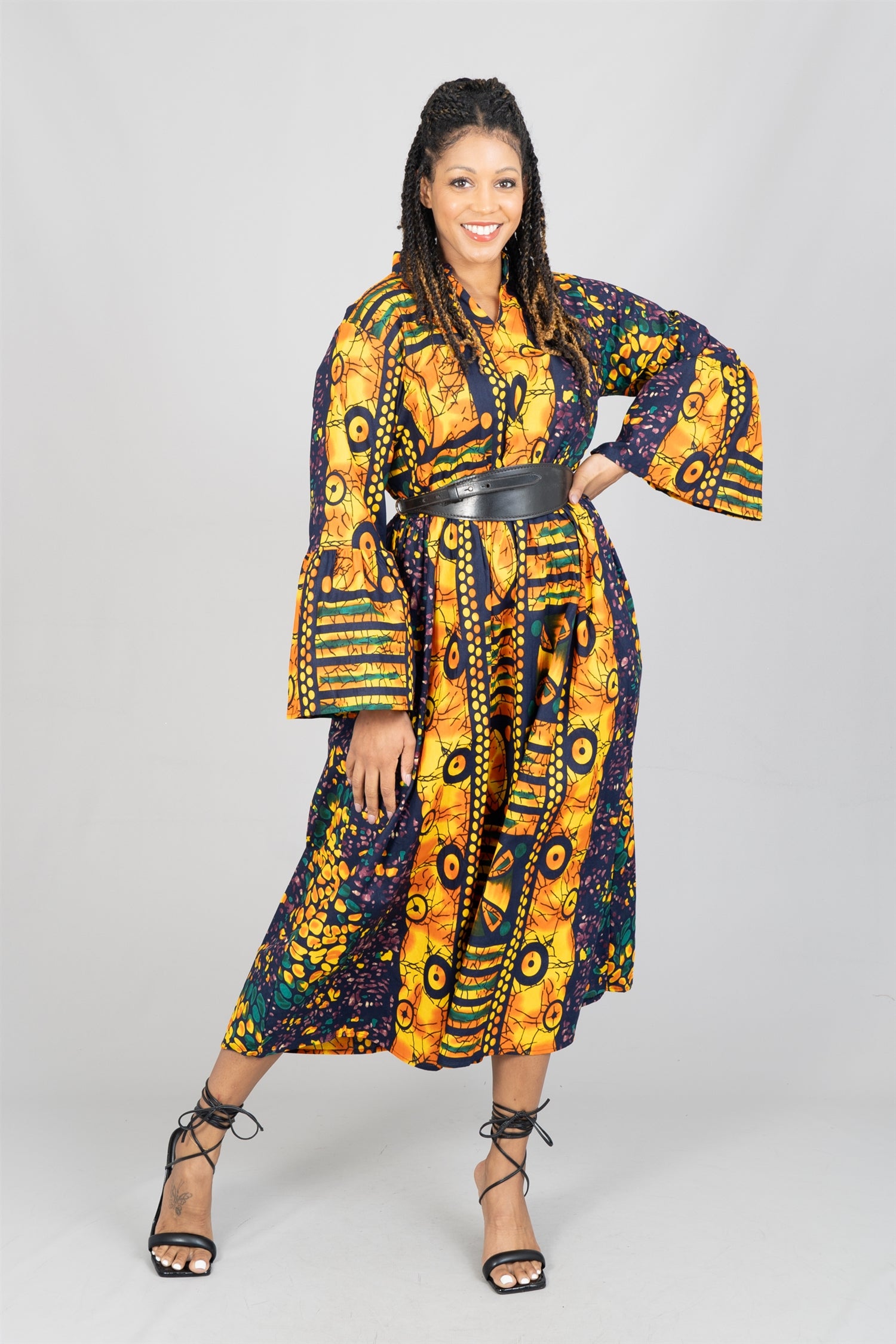 KaraChic 7784 Authentic African Print Maxi Dress