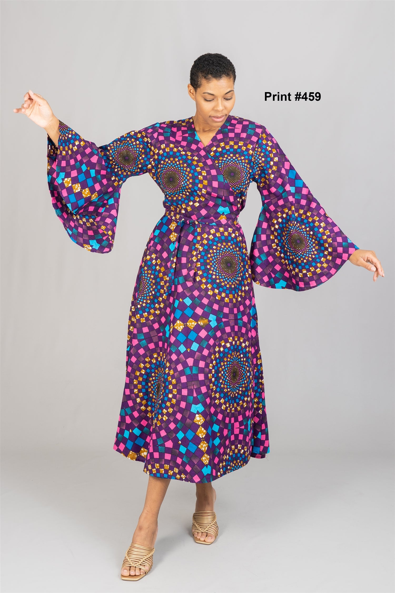 KaraChic 8001 Authentic African Print Wrap Dress