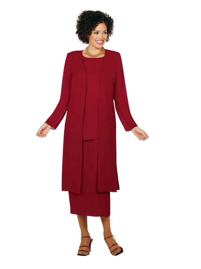 Misty Lane 13058 Georgette Coat, Shell & Skirt 3pc Set