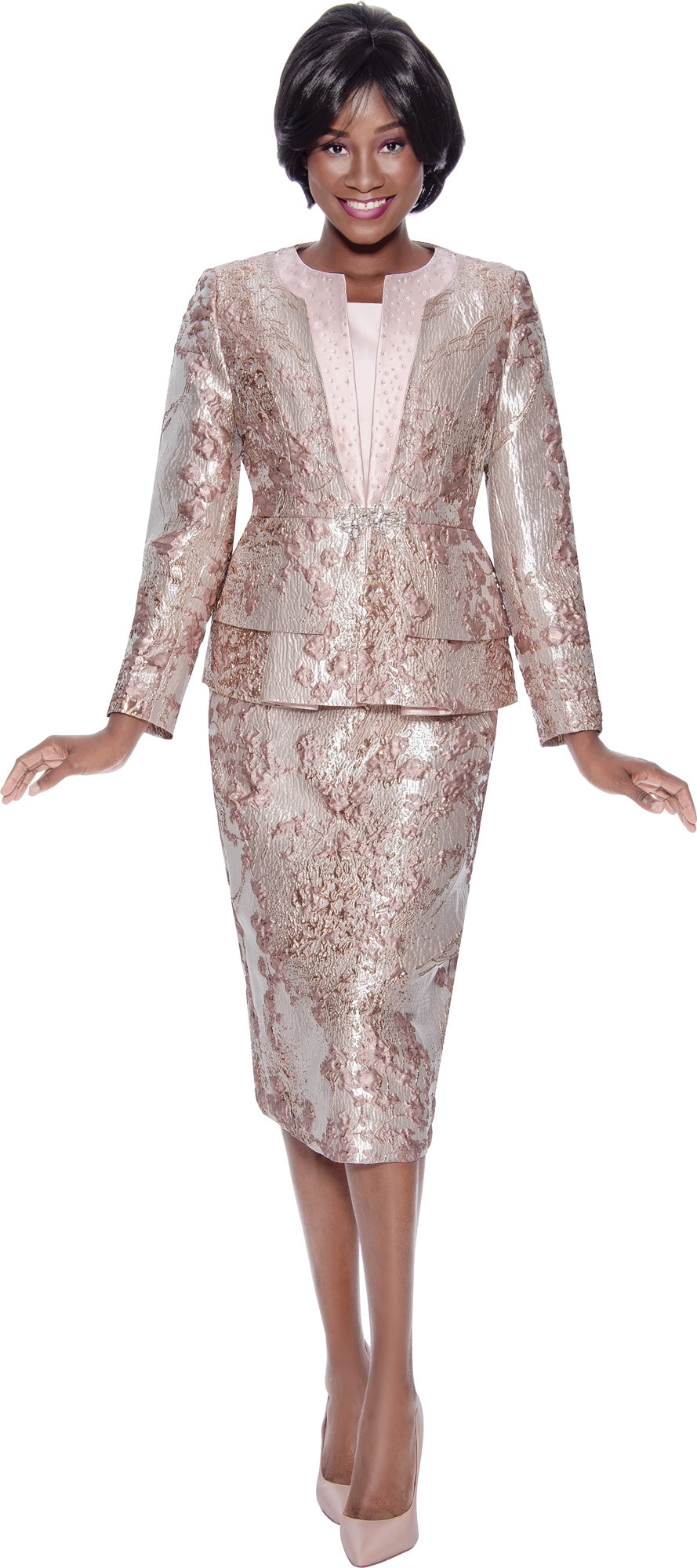 Terramina 7125 Brocade Skirt Suit